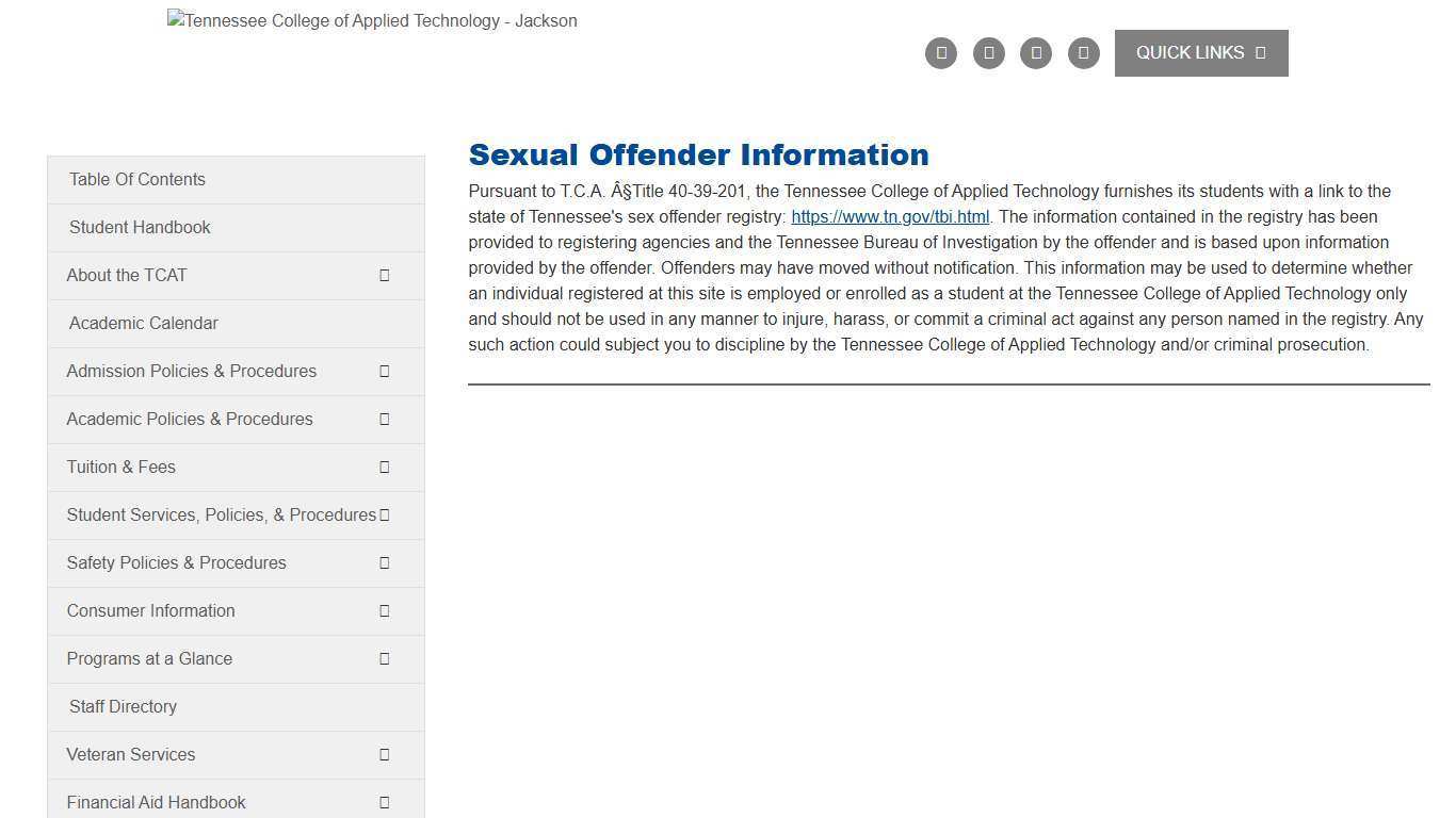 Student Handbook | TCAT Jackson